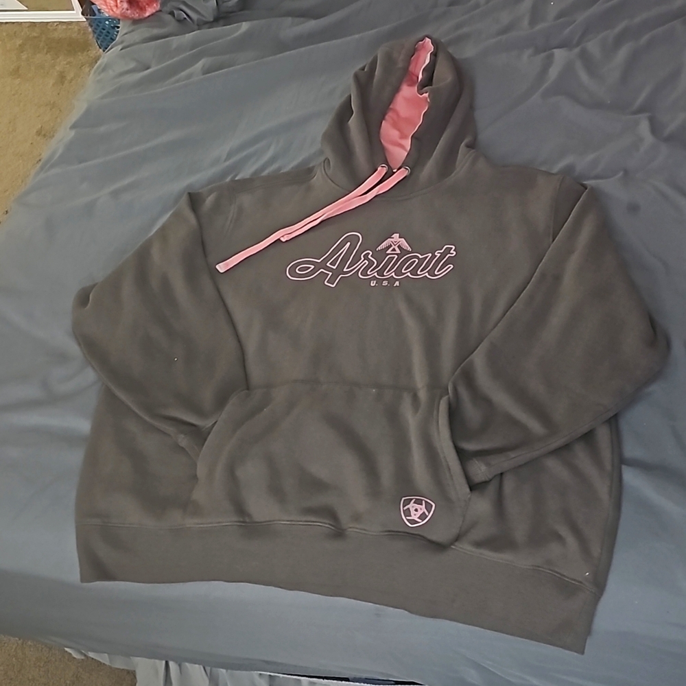 XXL Hooded Brown and Pink Ariat Sweatshirt EUC